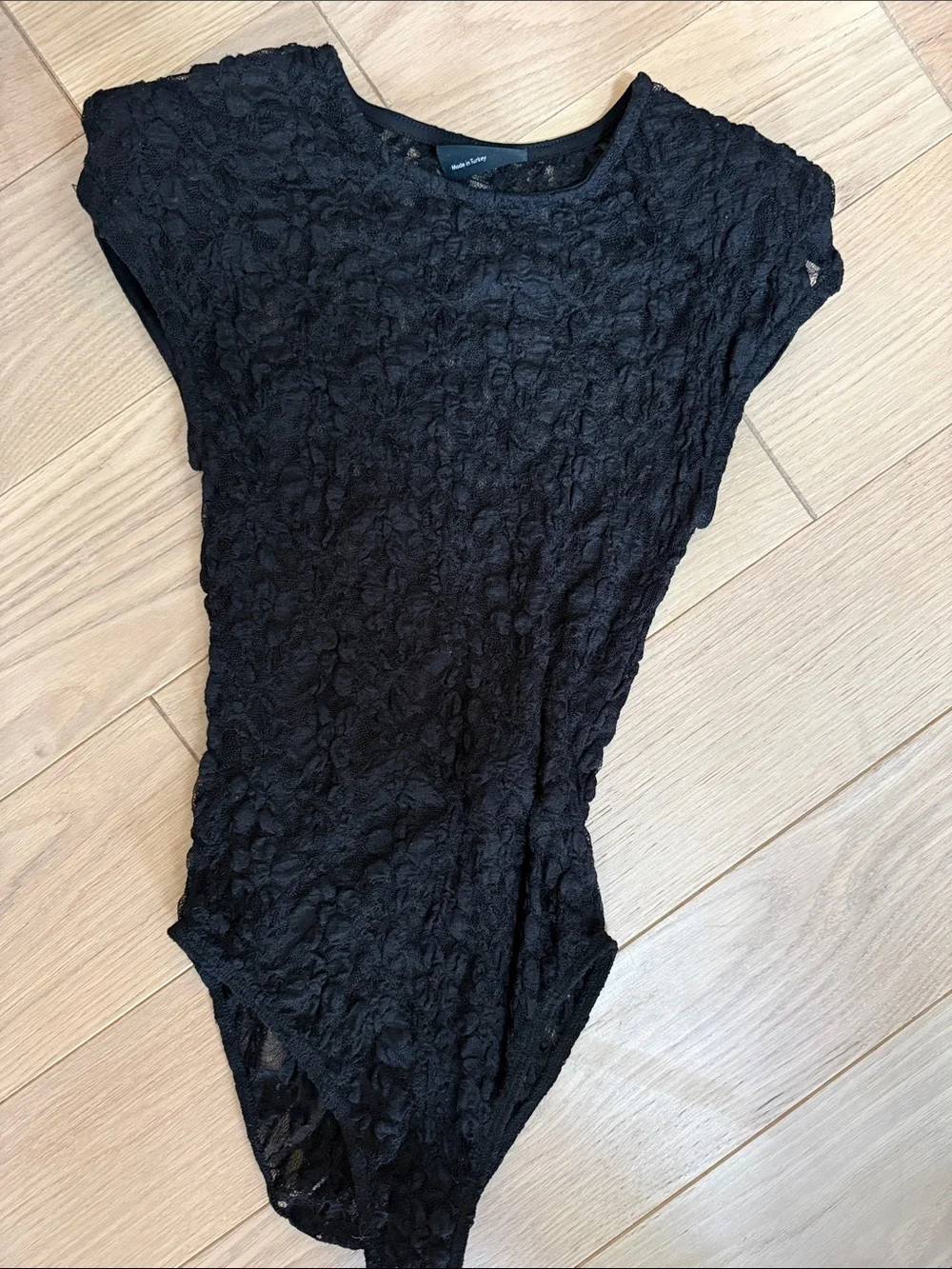 ASOS Black Lace Short-Sleeve Bodysuit